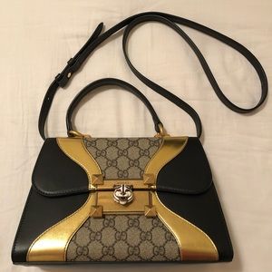 Feline Lock Top Handle Bag